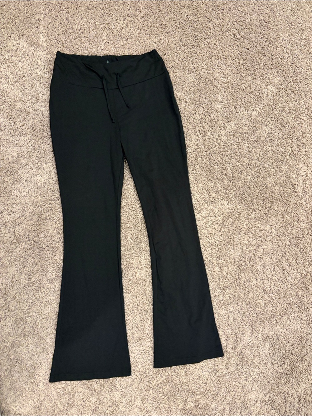 Blue Sky Black Flare Drawstring Pants